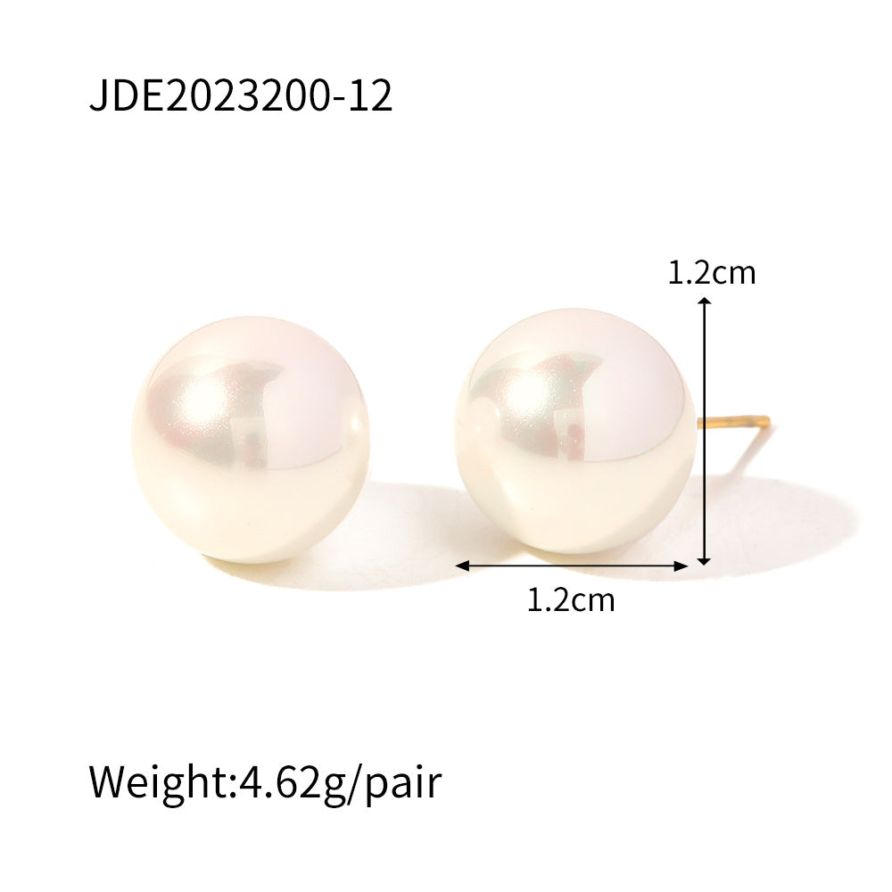 Stainless steel pearl earrings with a high-end feel, Instagram-style earrings, titanium steel earrings, European and American earrings