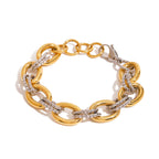 杰鼎欧美不锈钢拼色手链高级感手饰品钛钢项链跨境金属风bracelet