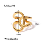 Instagram-inspired minimalist gold-plated titanium steel ring for women, fashionable, simple, and sophisticated stainless steel ring.