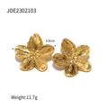 Earrings Vintage Gold Flower Stud Design for Women Jewelry
