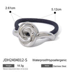 Metal Geometric Hair Ties | Gold & Silver Plated Ponytail Holders, Non-slip Elastic Scrunchies for Women