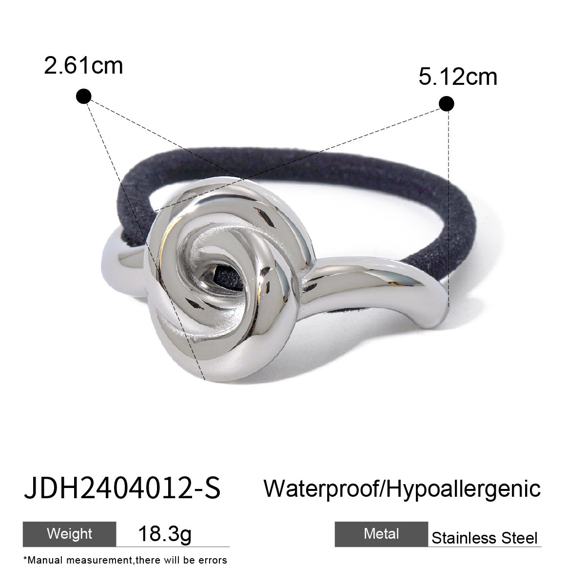 Metal Geometric Hair Ties | Gold & Silver Plated Ponytail Holders, Non-slip Elastic Scrunchies for Women