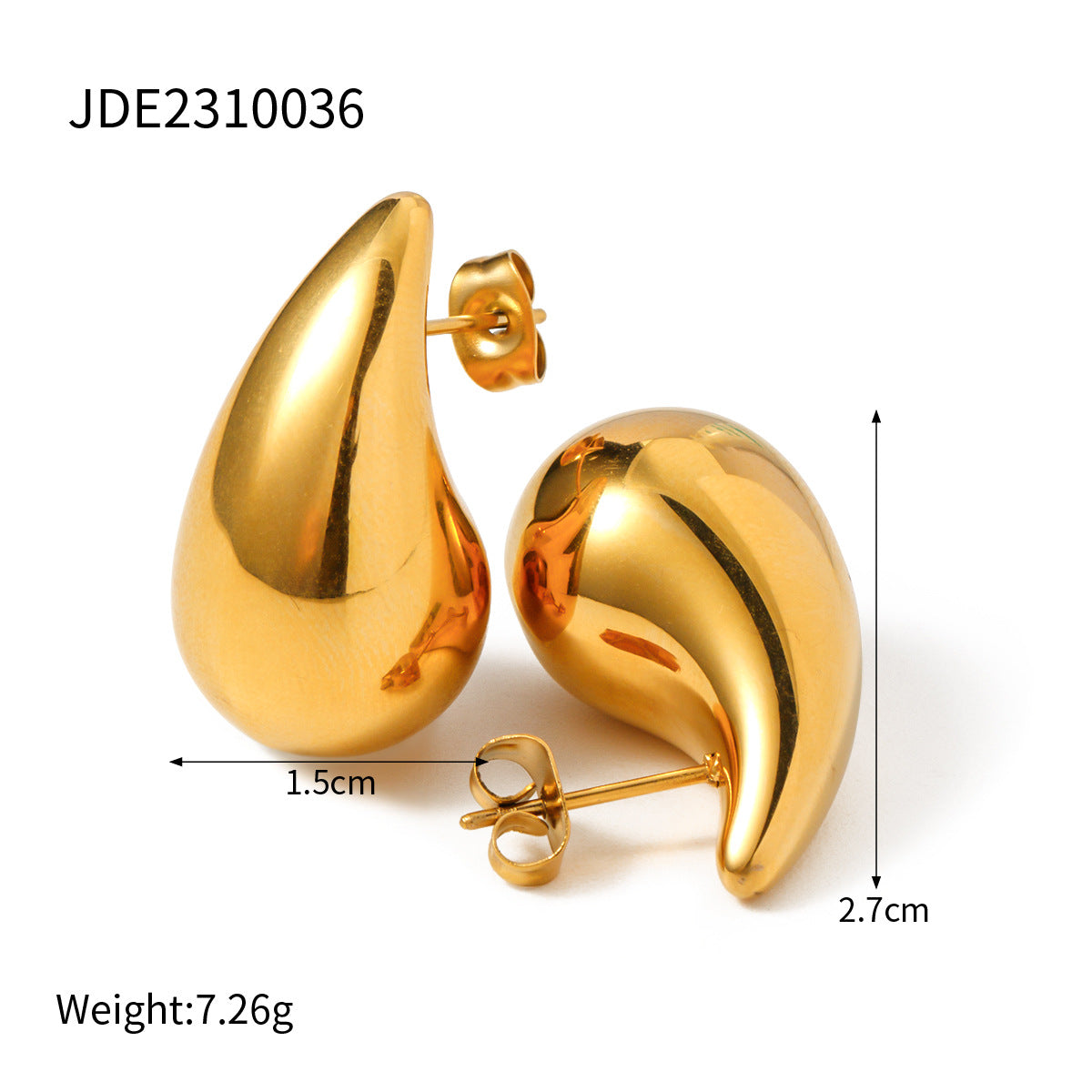 Chunky Teardrop Earrings | Gold & Silver Modern Minimalist For Women