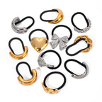 Metal Geometric Hair Ties | Gold & Silver Plated Ponytail Holders, Non-slip Elastic Scrunchies for Women