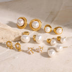 Stainless steel pearl earrings with a high-end feel, Instagram-style earrings, titanium steel earrings, European and American earrings