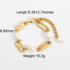 Stainless steel jewelry titanium steel does not fade pearl bracelet accessories gold-plated niche luxury bracelet