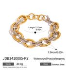 Stainless steel color-blocked bracelet high-end hand accessory titanium steel necklace cross-border metal style