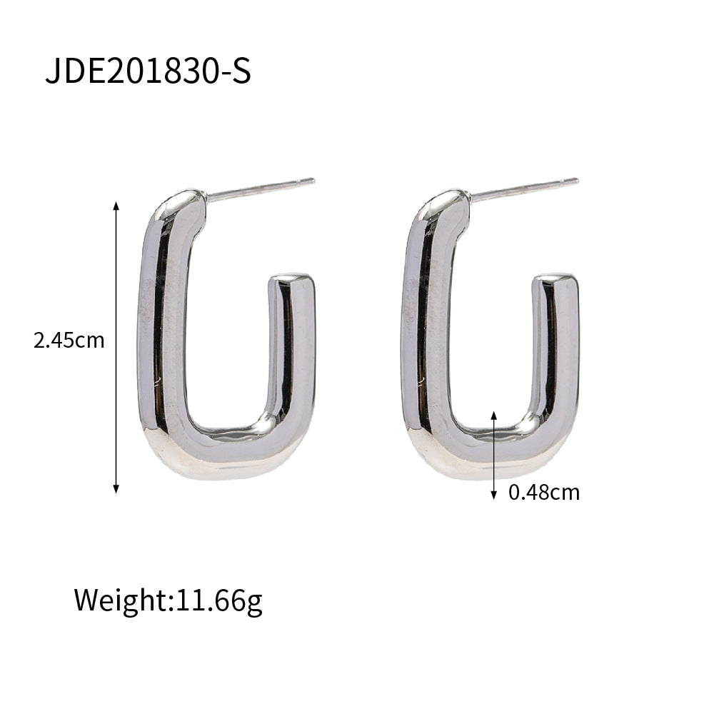 Hoop Earrings for Women - Stainless Steel Lightweight Silver Fashionable