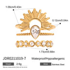 premium 18k gold plated stackable zircon stainless steel ring set crafted for modern everyday elegance