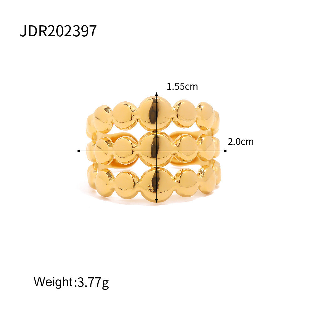 Ring Adjustable Gold Open Band for Women - Unique Minimalist Design