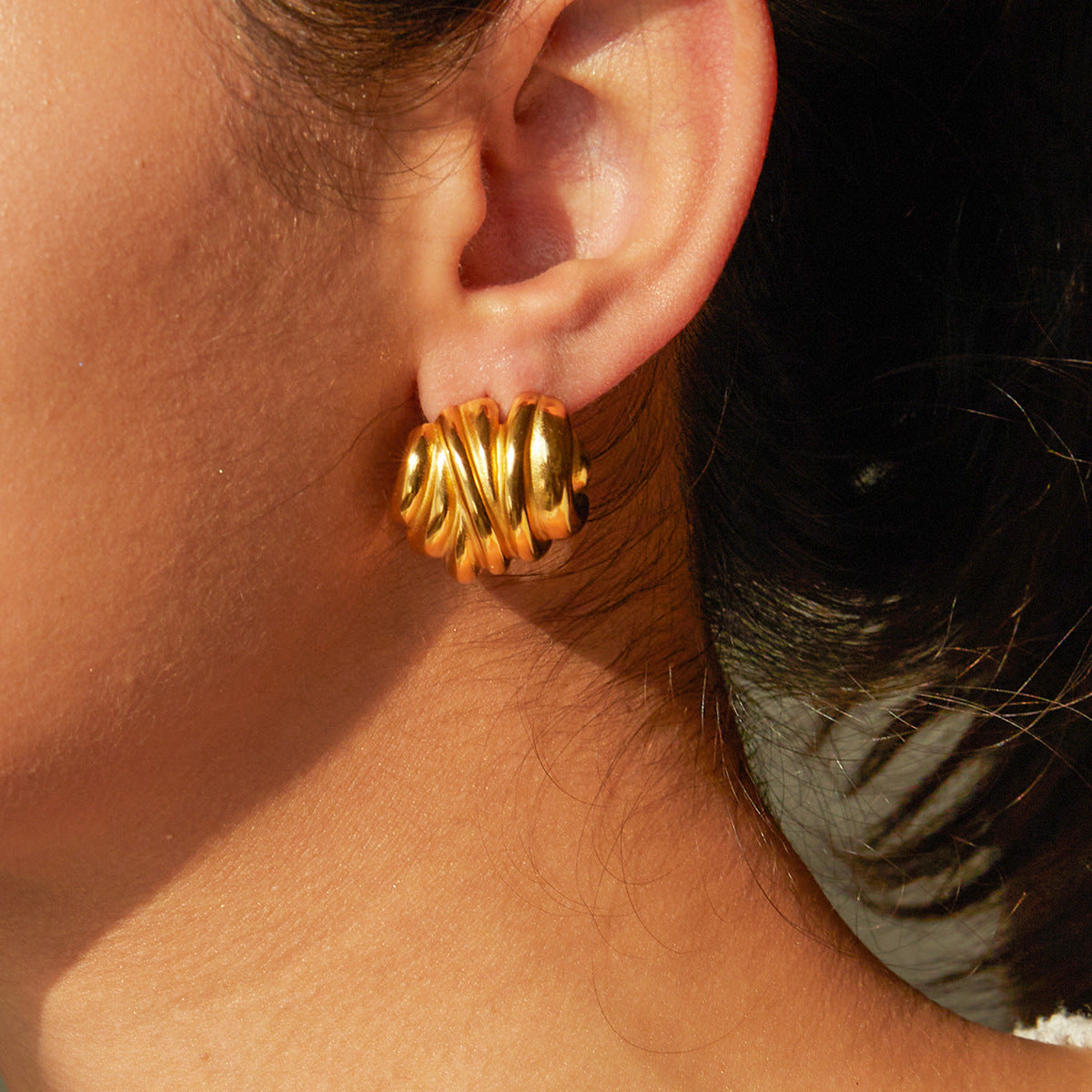 Statement Stud Earrings: Gold Vintage Bold Women’s Fashion Jewelry