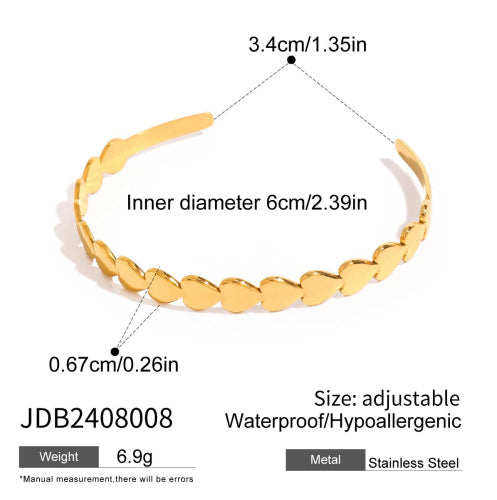 Stainless steel heart-shaped open bracelet, high-end niche bracelet, titanium steel bracelet, jewelry accessory
