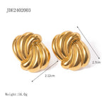 Gold Statement Earrings: Chunky Twisted Knot Studs for Women