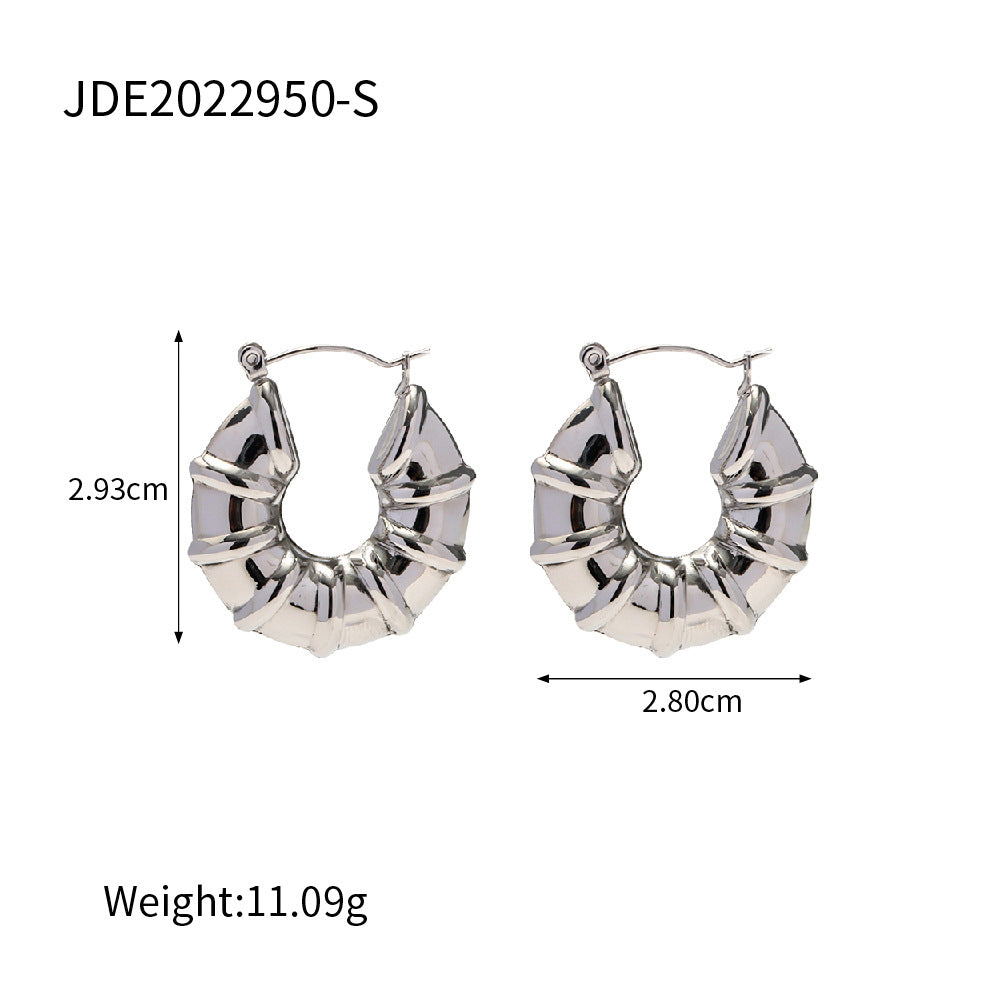 Hoop Earrings for Women - Stainless Steel Lightweight Silver Fashionable