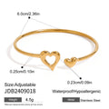 Stainless steel heart-shaped open bracelet, high-end niche bracelet, titanium steel bracelet, jewelry accessory