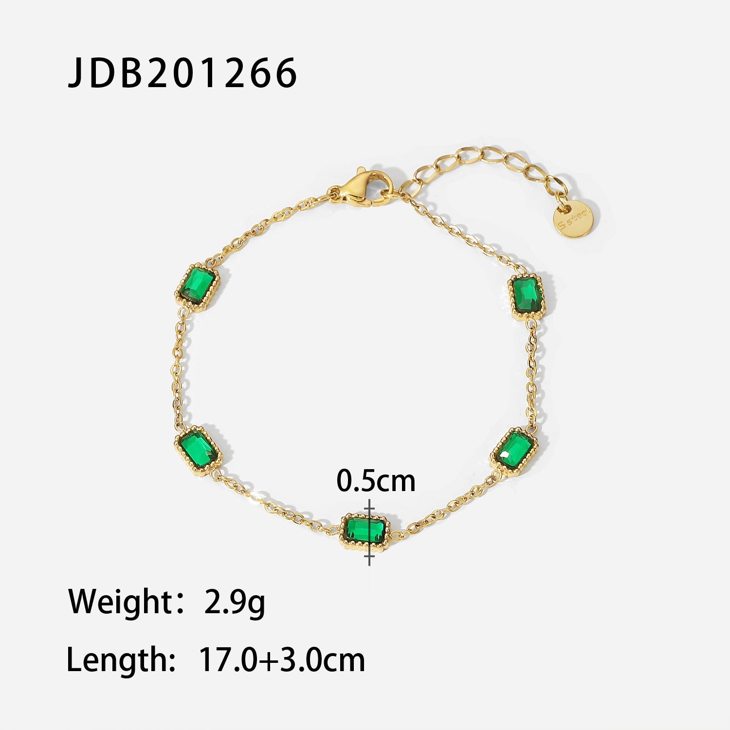 Layered Gold Green Bracelet for Women, Dainty Stackable Jewelry