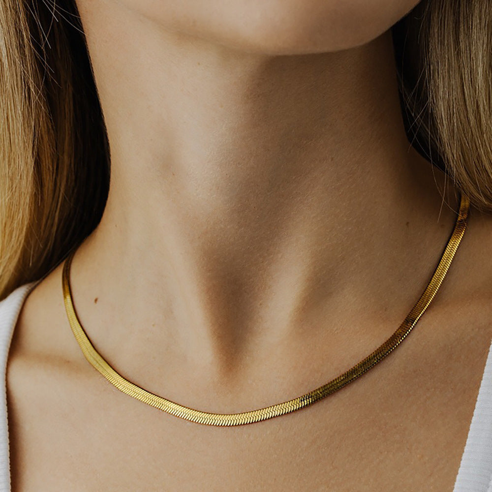 Gold Cuban Chain Necklace - Hypoallergenic Titanium Steel for Men & Women