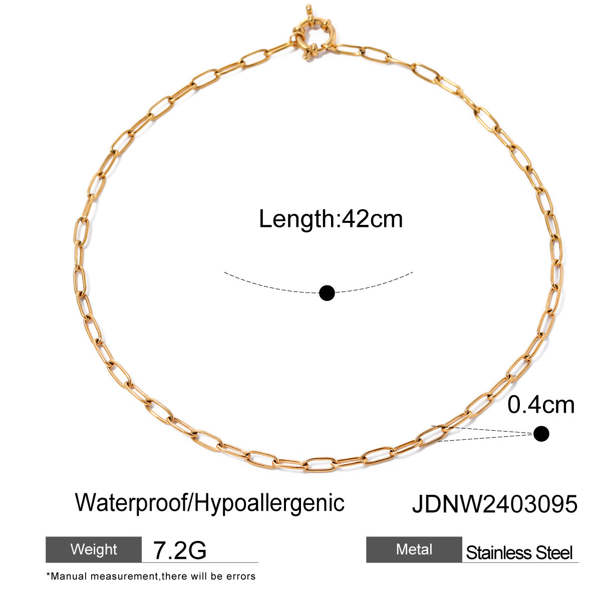 Waterproof gold multi-chain necklace with starfish charm