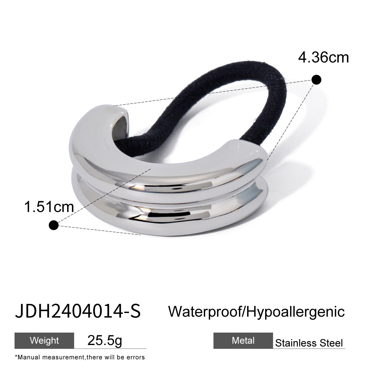 Metal Geometric Hair Ties | Gold & Silver Plated Ponytail Holders, Non-slip Elastic Scrunchies for Women