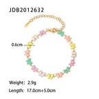 New titanium steel jewelry necklace and bracelet 18K gold white/color daisy chain necklace and bracelet