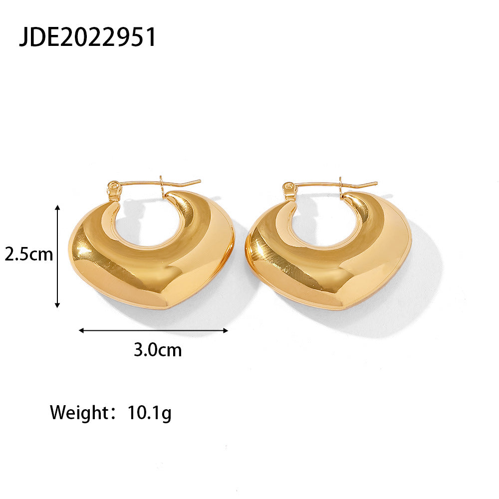 Hoop Earrings for Women - Stainless Steel Lightweight Silver Fashionable
