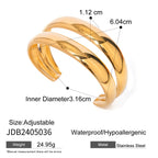 18k gold stainless steel wide face bracelet high-end Instagram chain titanium steel open bracelet