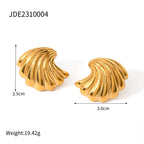 Earrings Gold Shell Stainless Steel Summer Women's Beach Fashion Jewelry