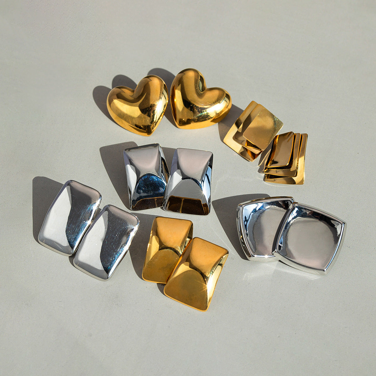 Silver Geometric Earrings with Modern Design