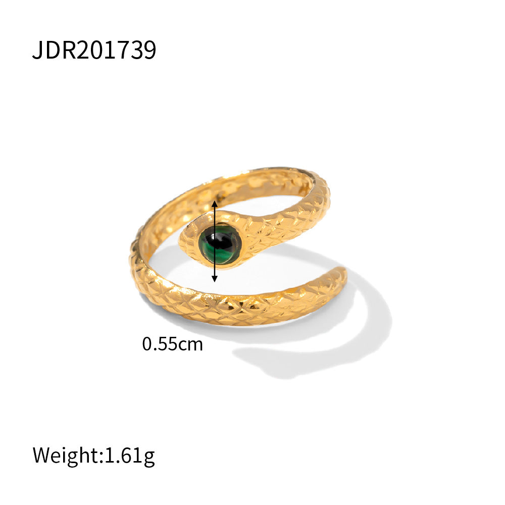 Gold Stackable Boho Ring Set with Malachite & Pearls for Women