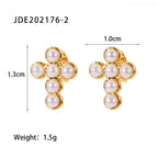 Stainless steel pearl earrings with a high-end feel, Instagram-style earrings, titanium steel earrings, European and American earrings