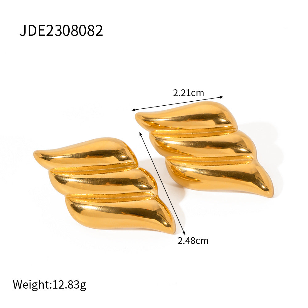 Statement Earrings Set: Gold & Silver Textured Studs, Hoop Styles