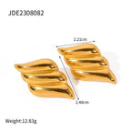 Statement Earrings Set: Gold & Silver Textured Studs, Hoop Styles