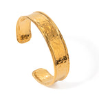 18k gold stainless steel wide face bracelet high-end Instagram chain titanium steel open bracelet