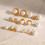 Stainless steel pearl earrings with a high-end feel, Instagram-style earrings, titanium steel earrings, European and American earrings