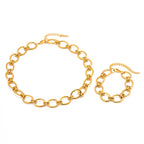 Tiffany-style 18K gold thick chain stainless steel bracelet  versatile titanium steel non-fading bracelet accessory
