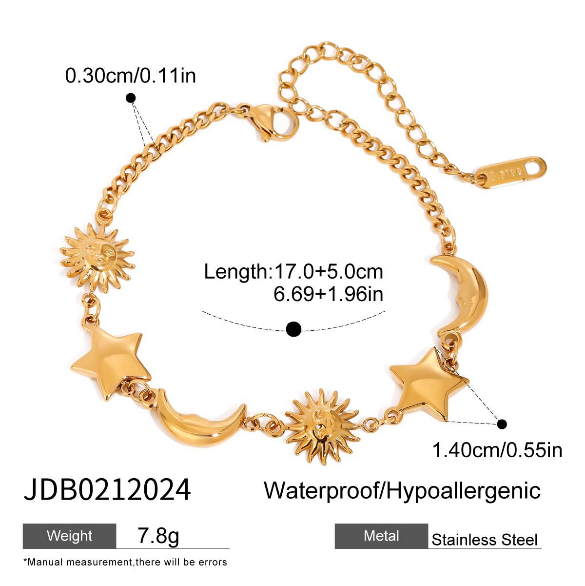 18k gold stainless steel star bracelet light luxury high-end jewelry does not fade titanium steel accessories