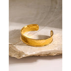 18k gold stainless steel wide face bracelet high-end Instagram chain titanium steel open bracelet
