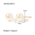 Stainless steel pearl earrings with a high-end feel, Instagram-style earrings, titanium steel earrings, European and American earrings
