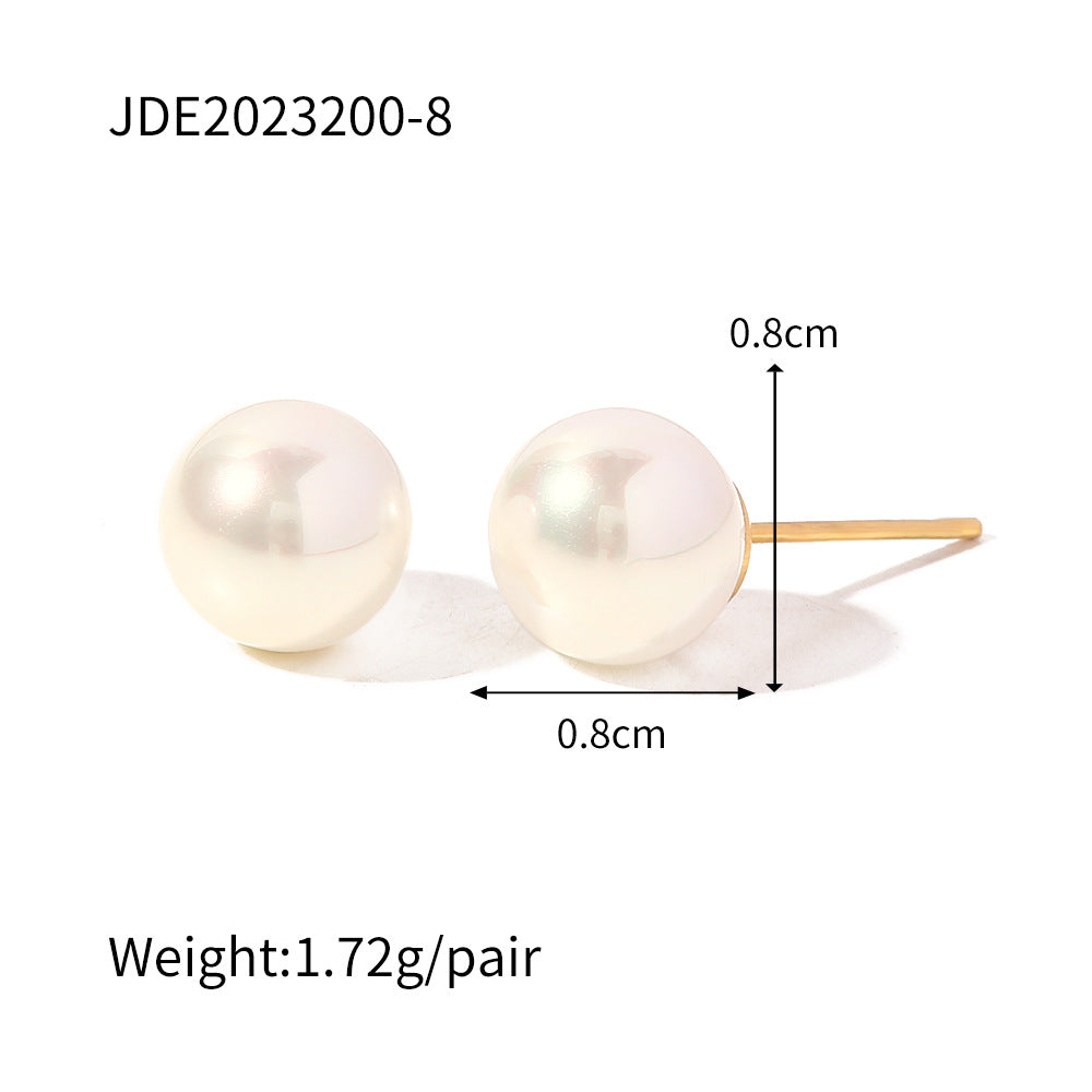 Stainless steel pearl earrings with a high-end feel, Instagram-style earrings, titanium steel earrings, European and American earrings