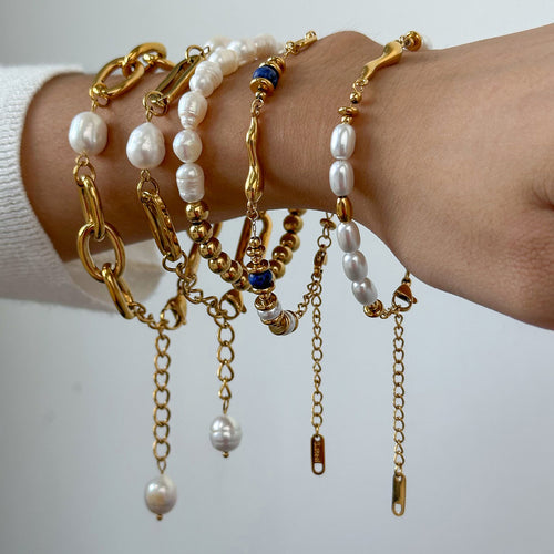 Stainless steel jewelry titanium steel does not fade pearl bracelet accessories gold-plated niche luxury bracelet
