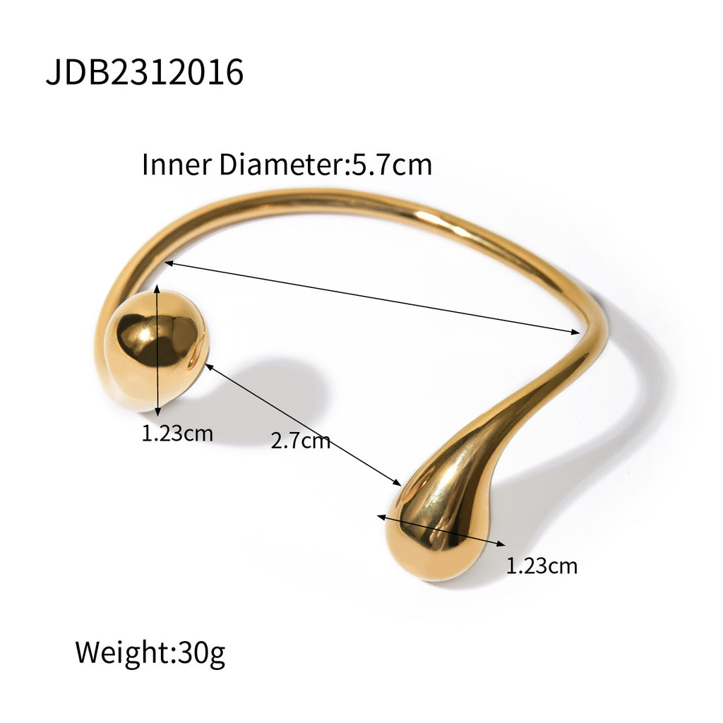 Bracelet: Asymmetrical Open Cuff – Modern Minimalist Metal Jewelry