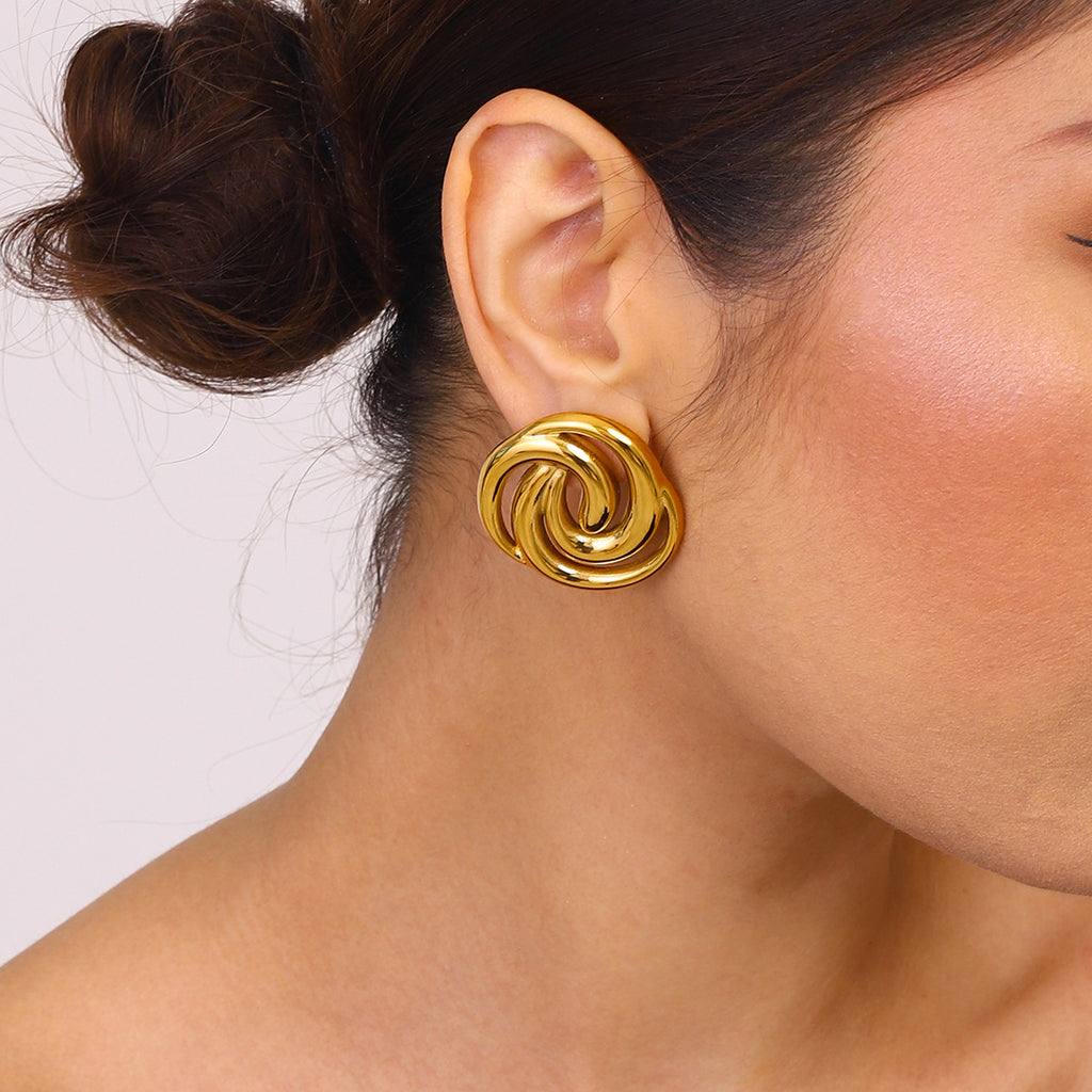 Titanium steel earring high-end light luxury earrings 18k gold colorfast earrings cross-border stainless steel accessories