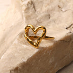 Minimalist Hollow Heart Fashion Ring