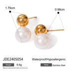 Stainless steel pearl earrings with a high-end feel, Instagram-style earrings, titanium steel earrings, European and American earrings