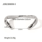 Gold Open Cuff Bracelet - Minimalist 18k Plated Titanium Steel Bangle