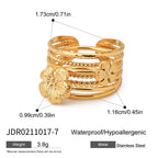 premium 18k gold plated stackable zircon stainless steel ring set crafted for modern everyday elegance