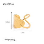 Small cross motif gold open ring