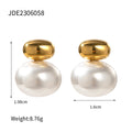 Gold Earrings Pearl Drop Elegant Women's Jewelry