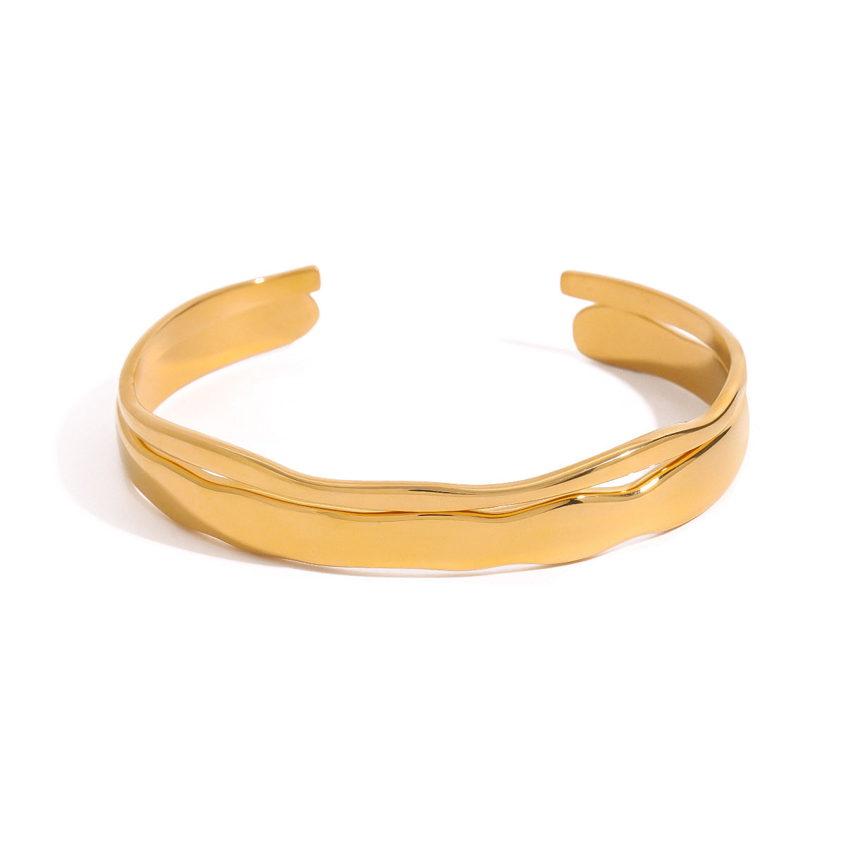 杰鼎欧美钛钢手镯不锈钢开口镯子高级感金属手饰bracelet跨境饰品