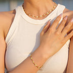 New titanium steel jewelry necklace and bracelet 18K gold white/color daisy chain necklace and bracelet